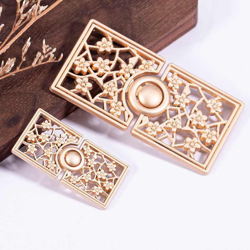 Chinese Plum Blossom Metal Buckle Buttons Brooch 10pcs