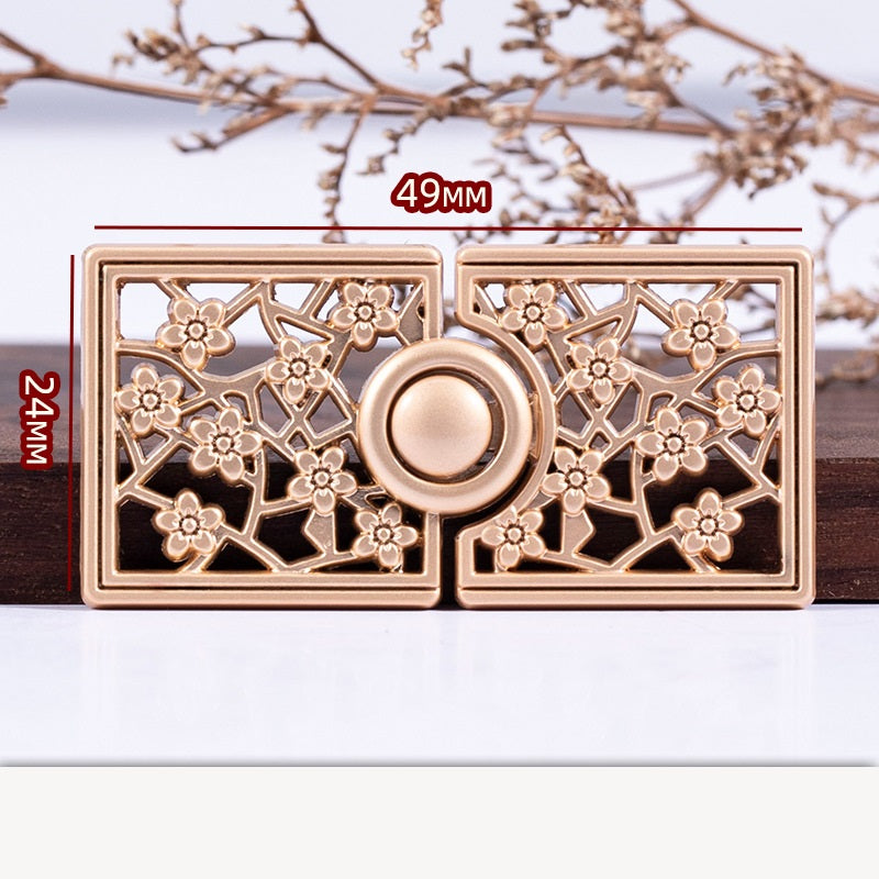 Chinese Plum Blossom Metal Buckle Buttons Brooch 10pcs 49mm
