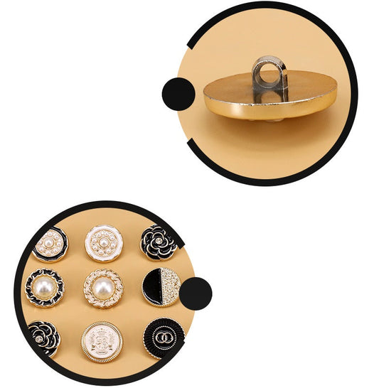 Round Electroplated Plastic Decorative Shank Buttons 60 Pack(12 Styles)