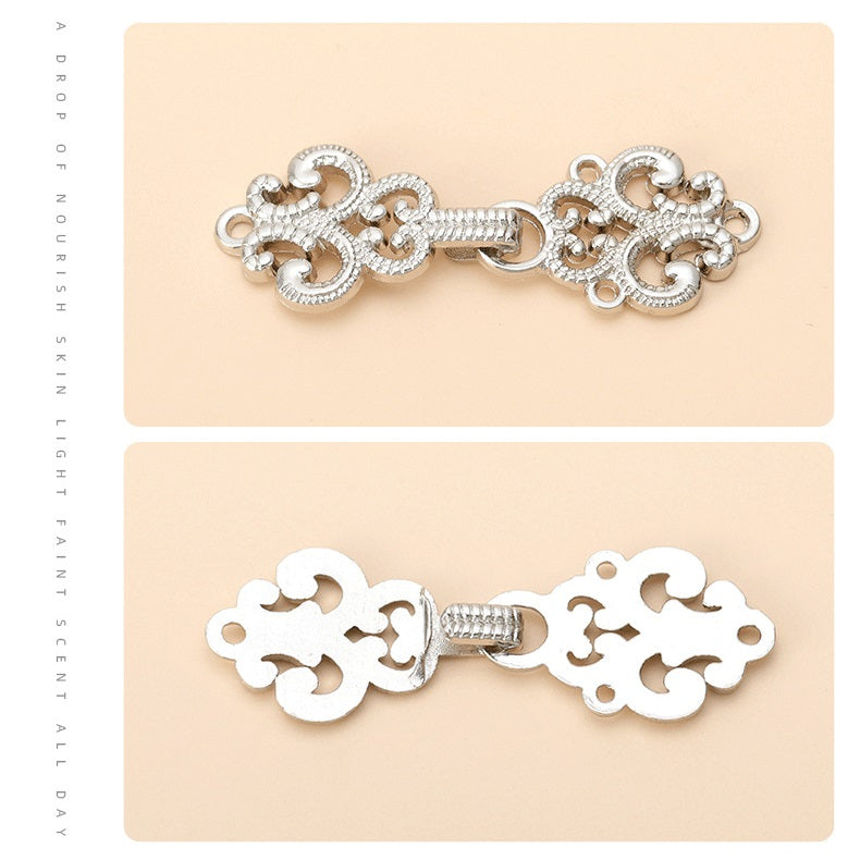 Chinese Style Hanfu Cheongsam Metal Lock Buttons 24 Pack