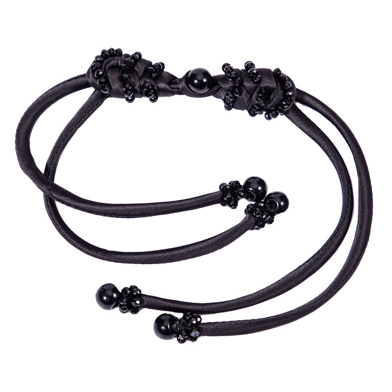 39cm Long-Tailed Pipa Crystal Whip Chinese Knot Button 4pcs