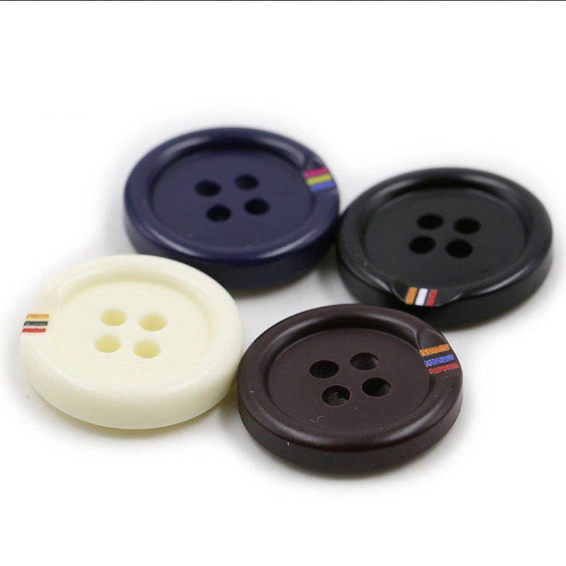 15-25mm Resin Color-Printed Four-Hole Round Buttons 40 Pack