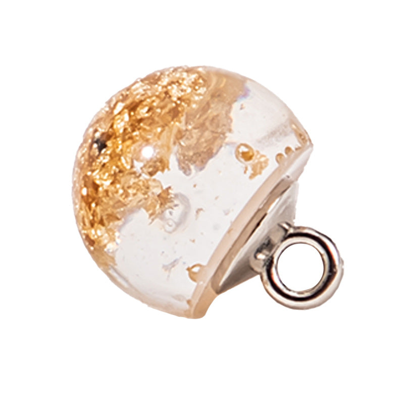 10mm Chinese Gold Foil Resin Pearl Buttons Set of 60