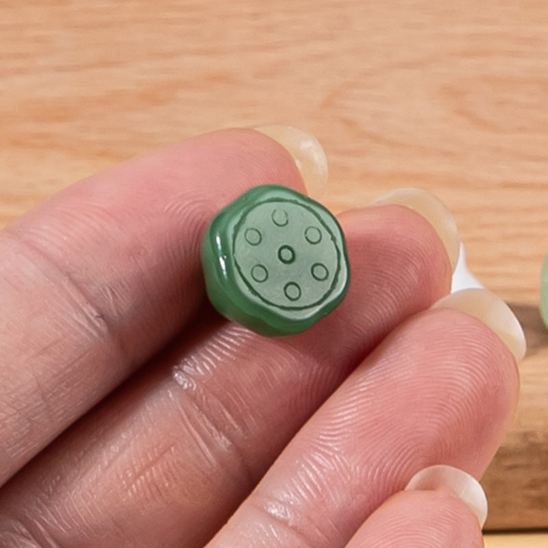 13mm Glass Lotus Seedpod Chinese Decorative Buttons 40 Pack
