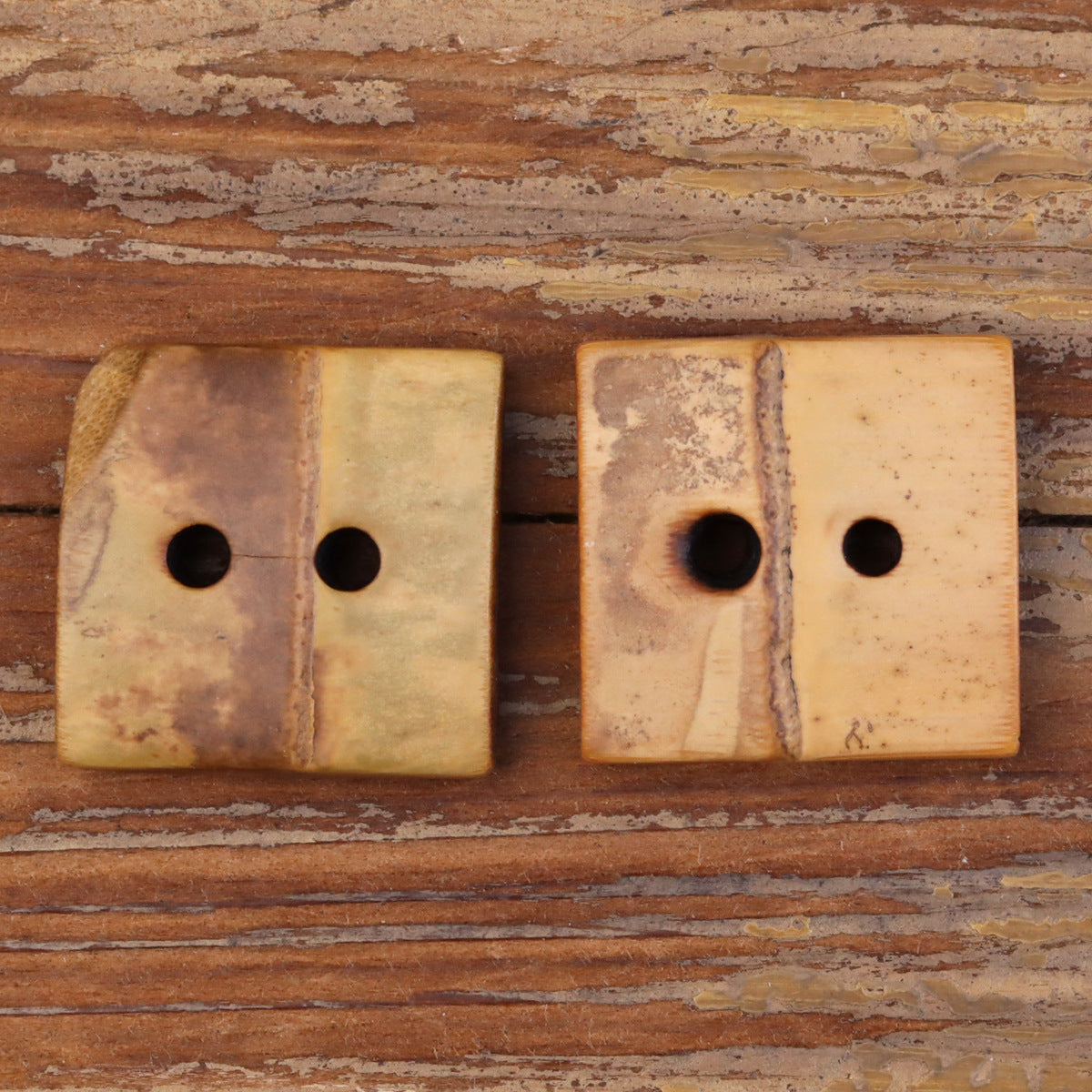 44L Square Original Ecological Natural Bamboo Two-Hole Buttons 10Pcs