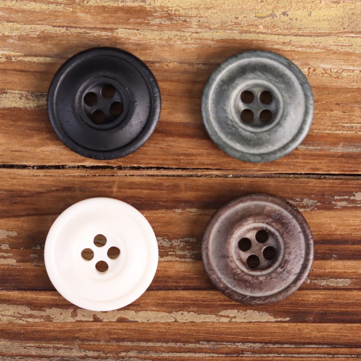 Retro Distressed Bovine Bone Buttons for Men's Jackets Shirts 48 Pack (4 Sizes)