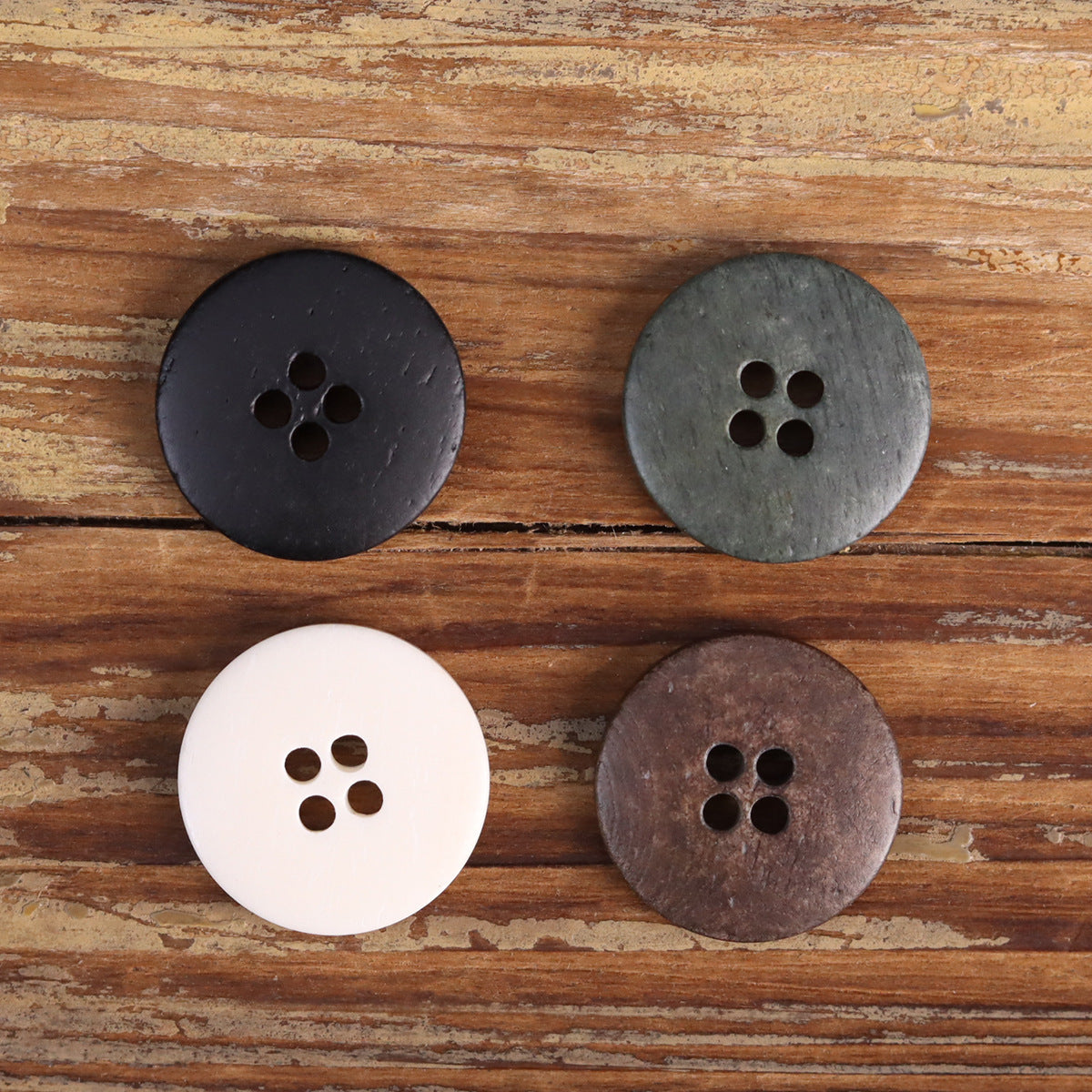 Retro Distressed Bovine Bone Buttons for Men's Jackets Shirts 48 Pack (4 Sizes)