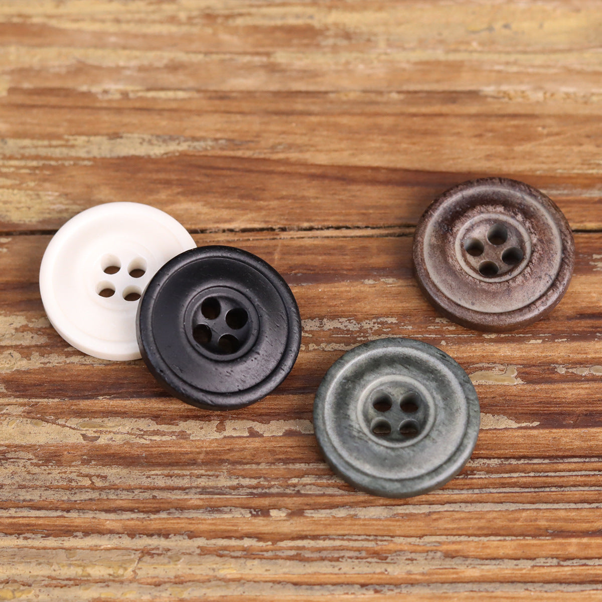 Retro Distressed Bovine Bone Buttons for Men's Jackets Shirts 48 Pack (4 Sizes)