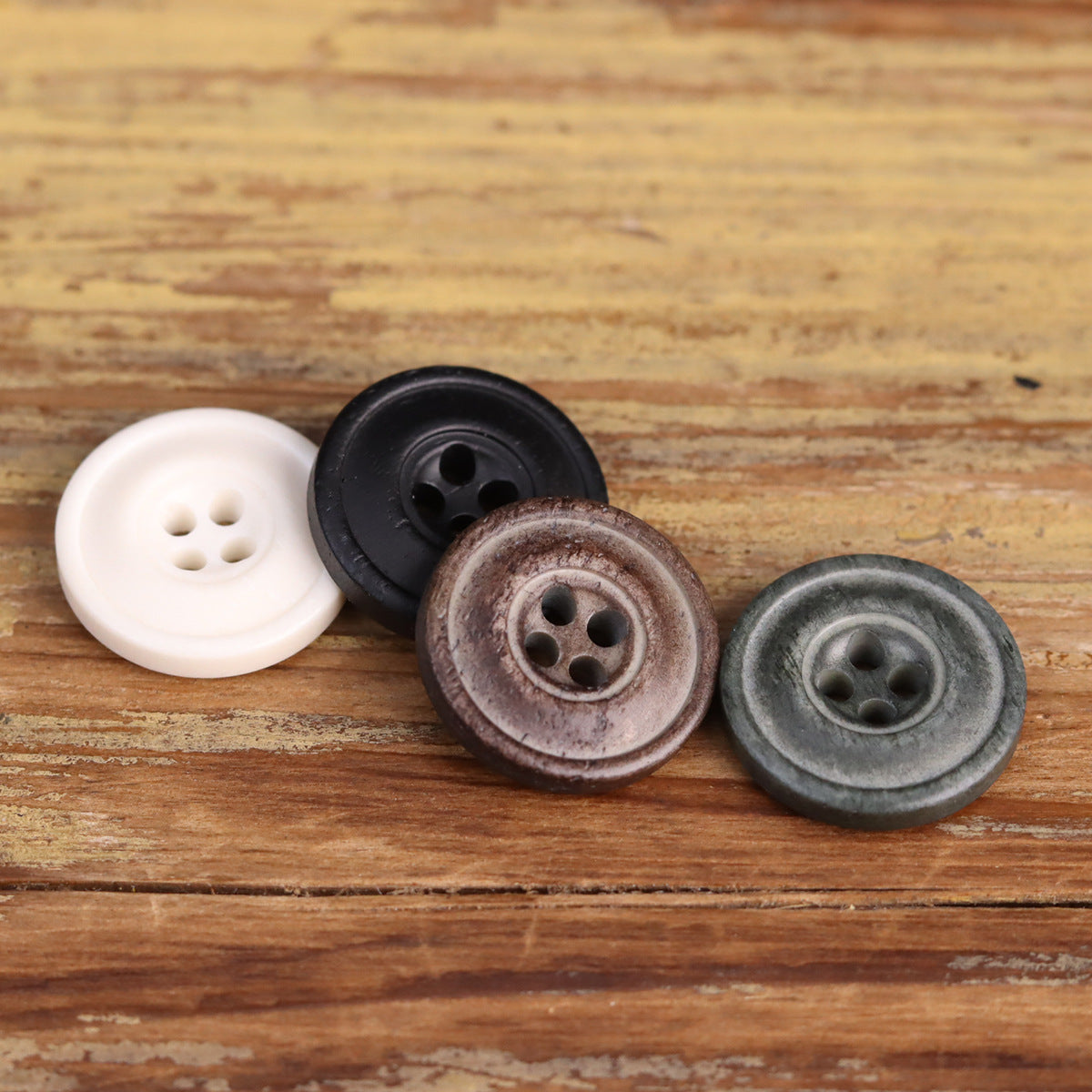 Retro Distressed Bovine Bone Buttons for Men's Jackets Shirts 48 Pack (4 Sizes)