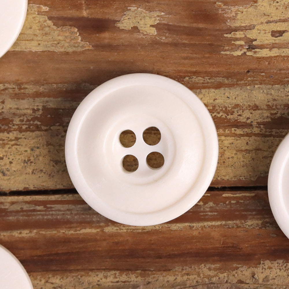 Retro Distressed Bovine Bone Buttons for Men's Jackets Shirts 48 Pack (4 Sizes) White