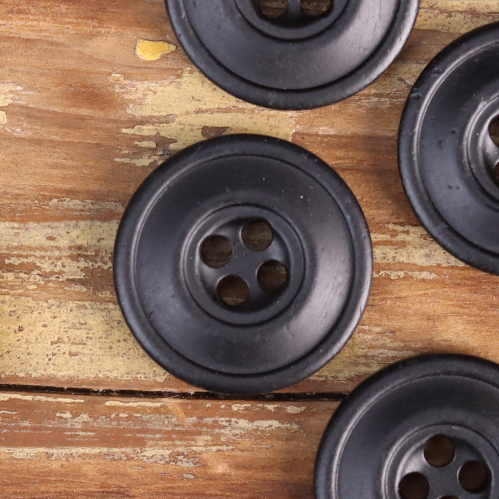 Retro Distressed Bovine Bone Buttons for Men's Jackets Shirts 48 Pack (4 Sizes) Black