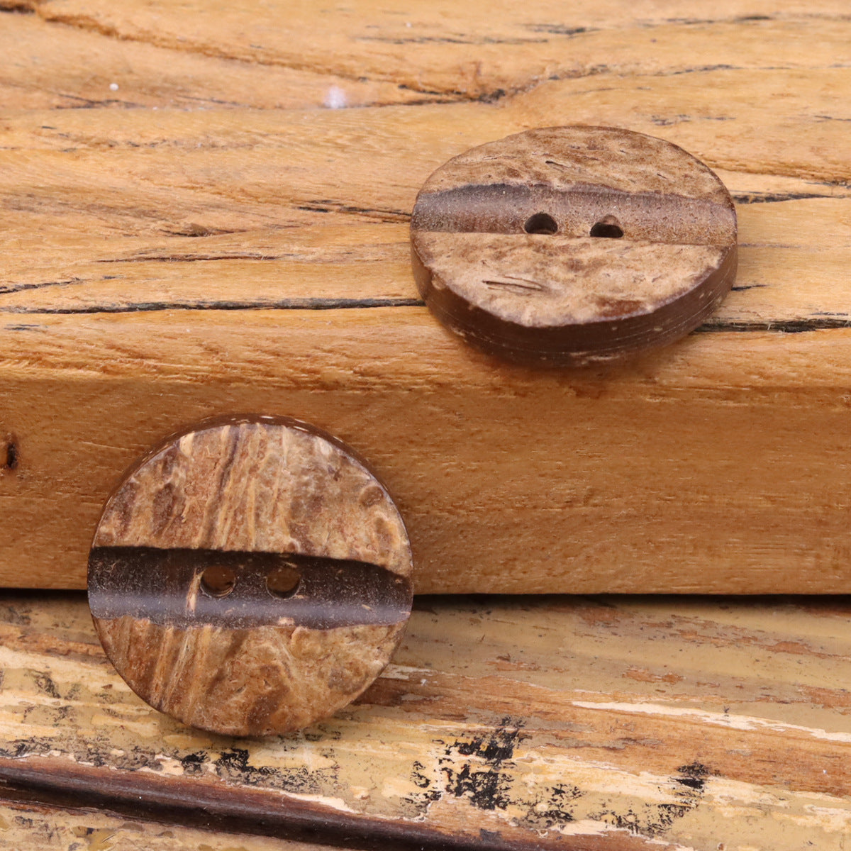 36L Thickened Natural Coconut Shell Two-Hole Buttons 100pcs