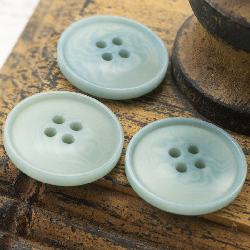 15-25mm Gray-Blue Palm Nut Shell Corozo Four-Hole Buttons 25 Pack Gray Blue