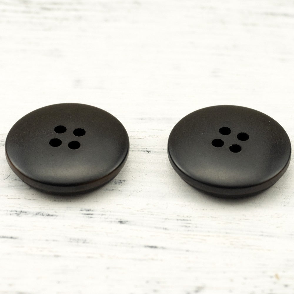 Retro Frosted Black Tagut Nut Buttons for Denim Jackets 12pcs