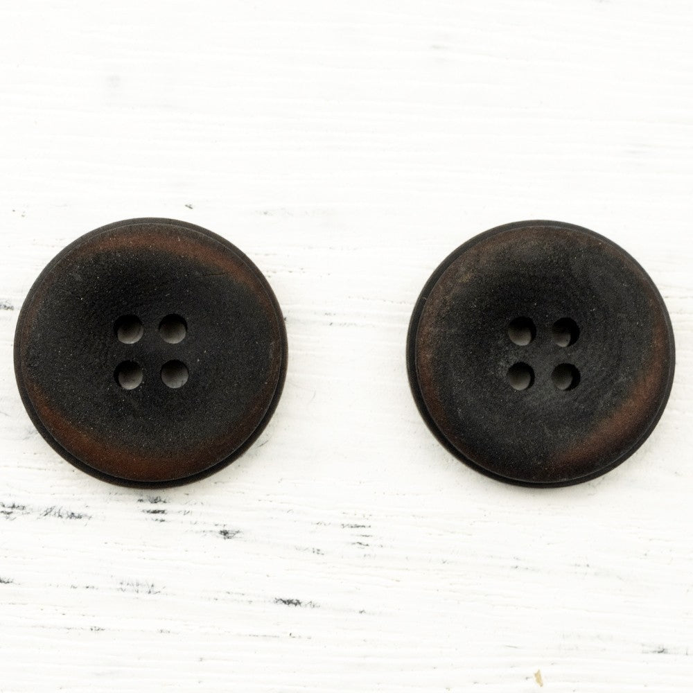 Retro Frosted Black Tagut Nut Buttons for Denim Jackets 12pcs