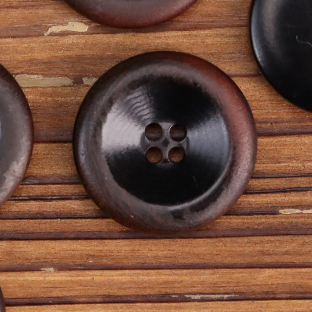 15-25mm Retro Burnished Palm Tree Nut Shell Buttons 25 Pack Black
