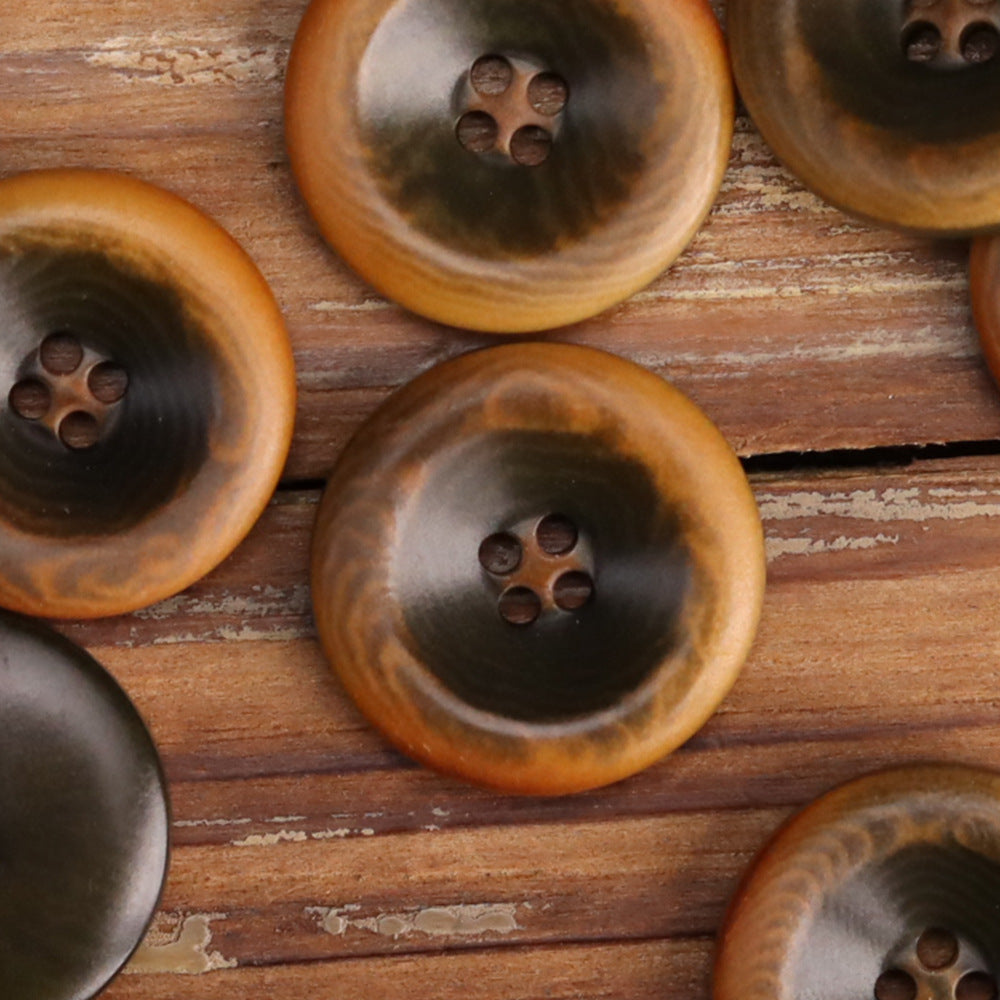 15-25mm Retro Burnished Palm Tree Nut Shell Buttons 25 Pack Green