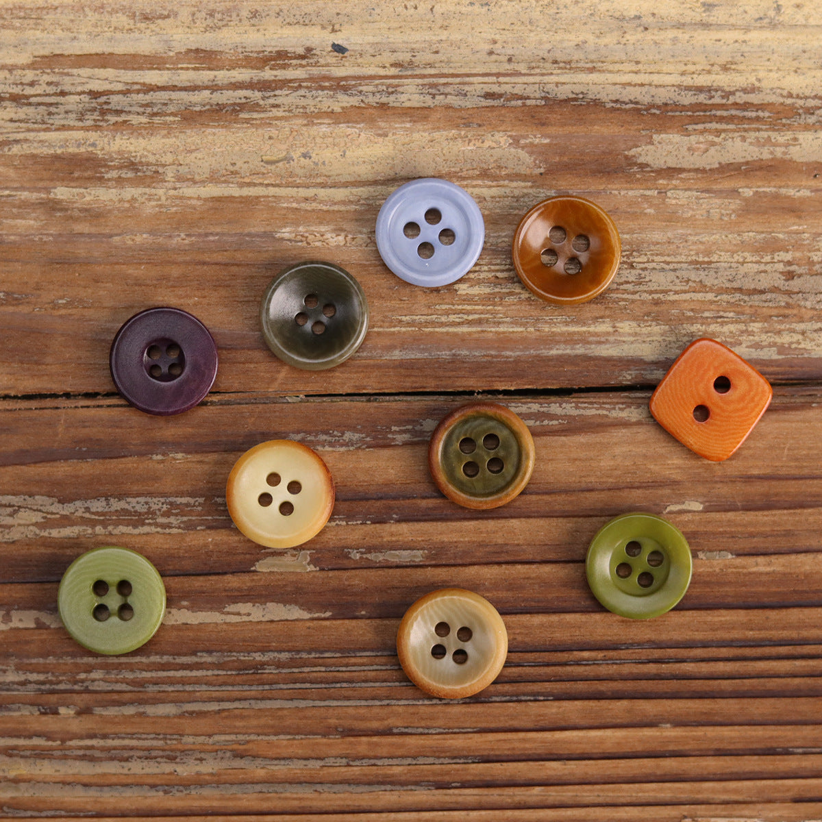 11.5mm Natural Fruit Shirt Buttons for Polo Shirts 45 Pack (9 Styles)