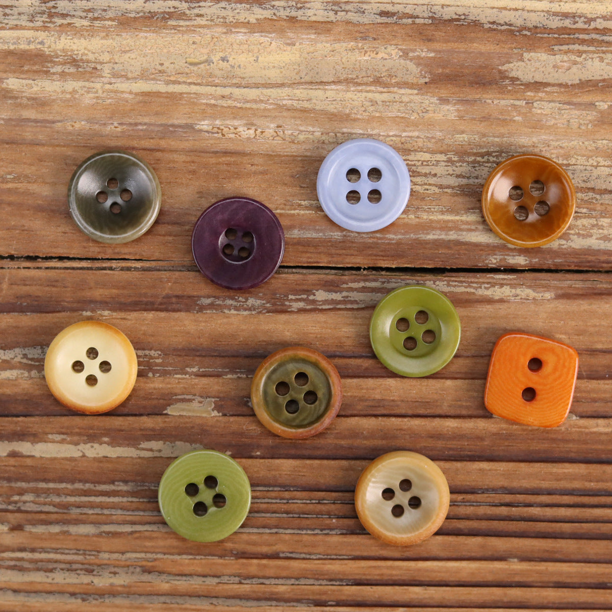 11.5mm Natural Fruit Shirt Buttons for Polo Shirts 45 Pack (9 Styles)