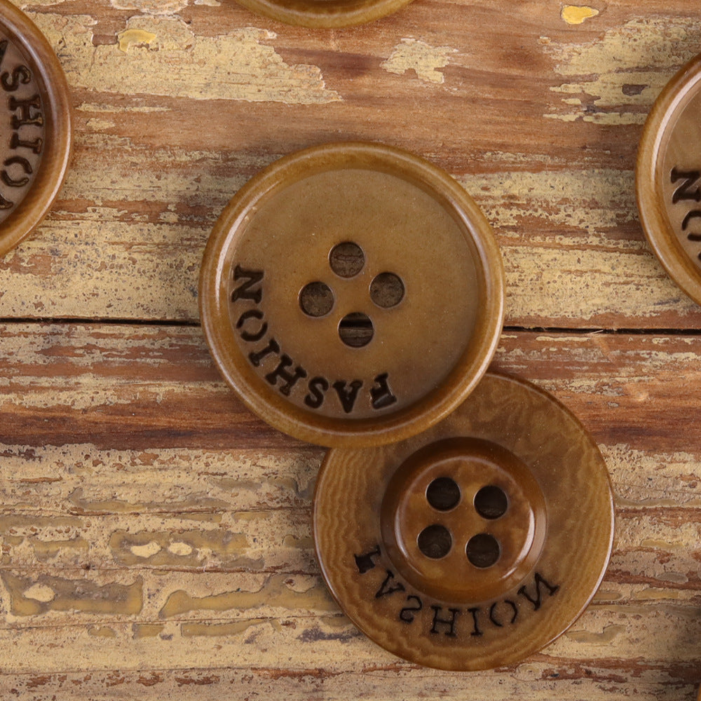 23mm Black Dark Coffee Cracked Texture Fashion Fruit Buttons 12pcs Dark Coffee