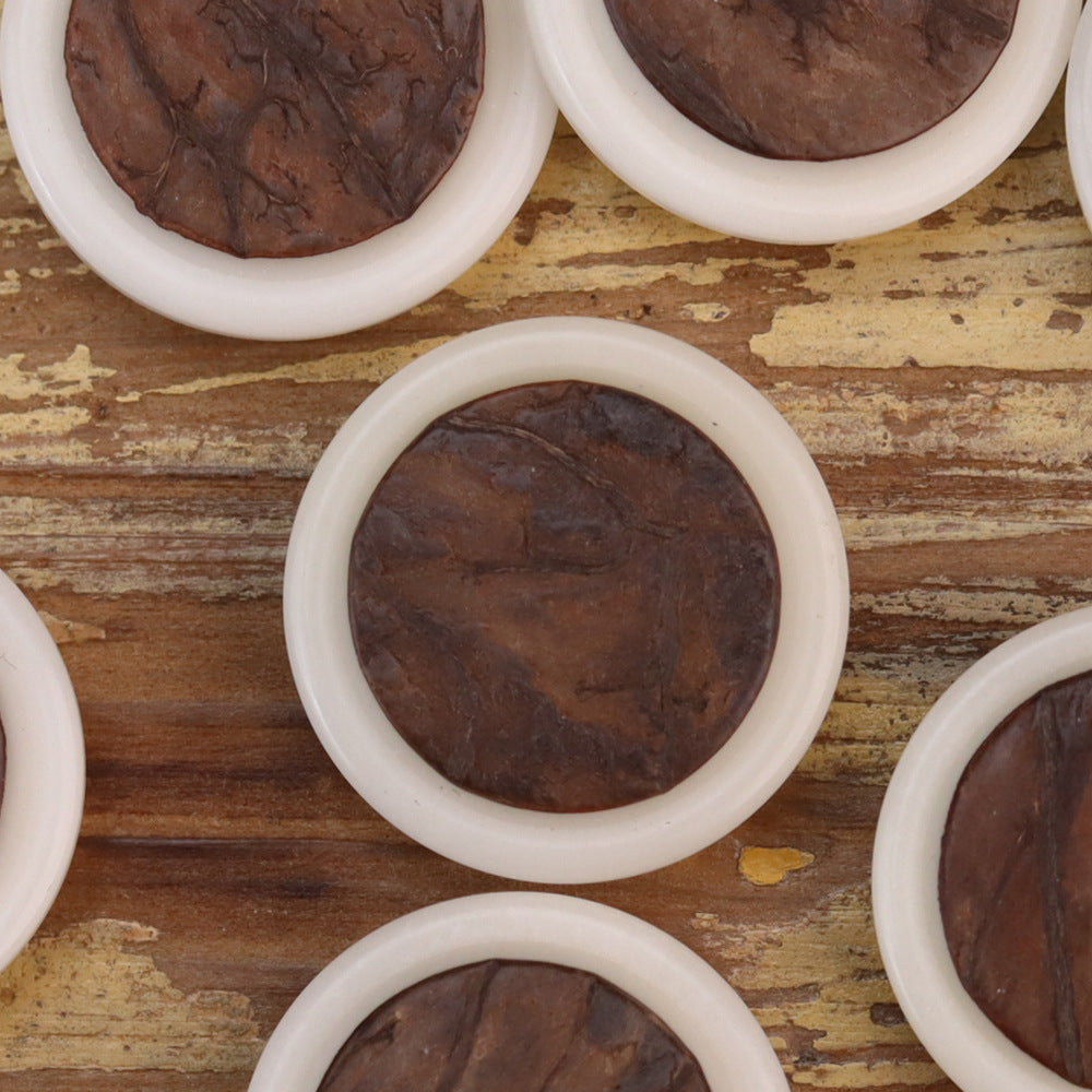 Natural Bark White Wood Grain Corozo Button 20 Pack(4 Sizes) Round