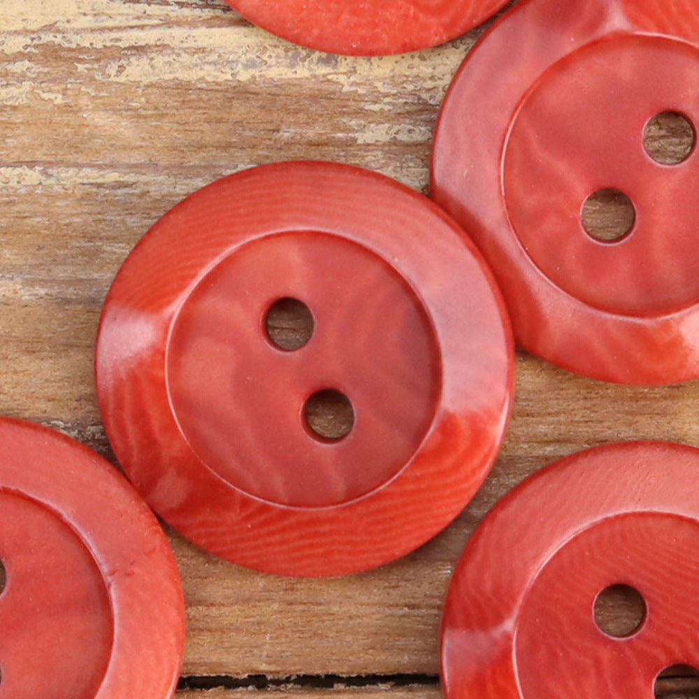 Sky Blue Irregular Surface Corozo 2 Hole Buttons for Shirts Cardigans 20 Pack Red