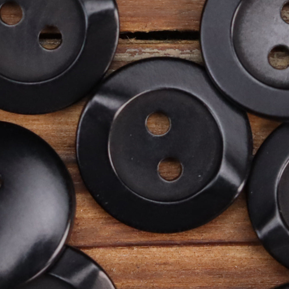 Sky Blue Irregular Surface Corozo 2 Hole Buttons for Shirts Cardigans 20 Pack Black
