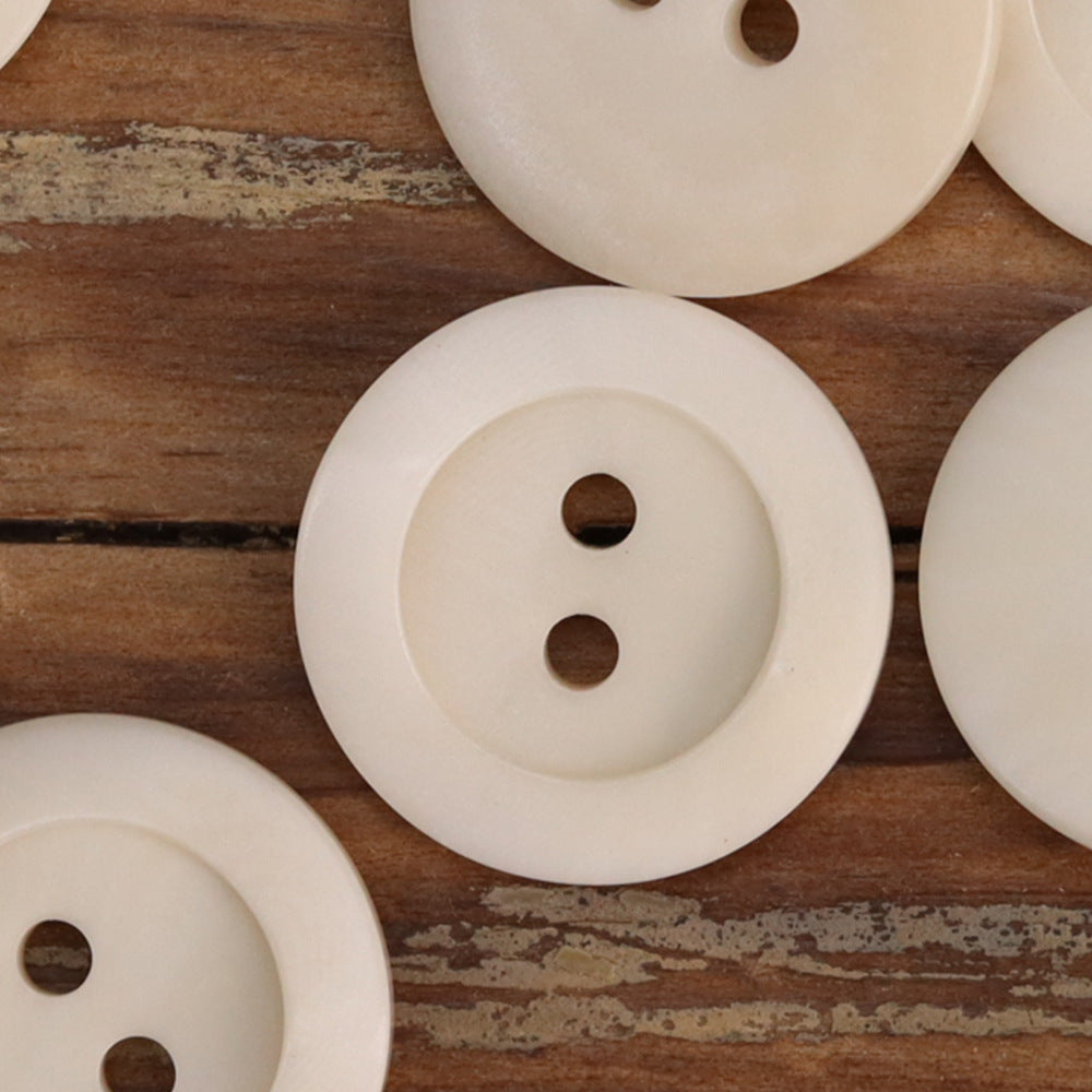 Sky Blue Irregular Surface Corozo 2 Hole Buttons for Shirts Cardigans 20 Pack White
