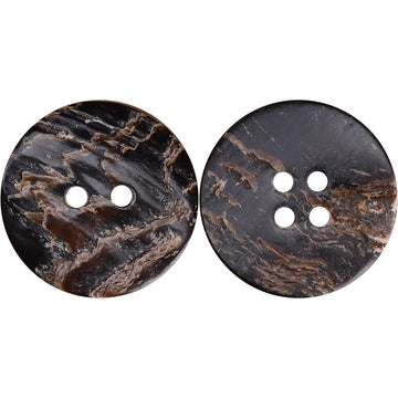 18L-40L Black Flat Irregular Textured Rustic Horn Buttons 30 Pack (6 Sizes)