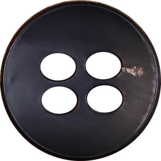 25MM Large-Eye Four-Hole Black Horn Buttons 20pcs