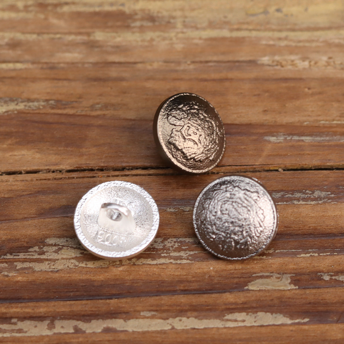 12mm Vintage Matte Silver Tea Gold Metal Buttons 18 Pack