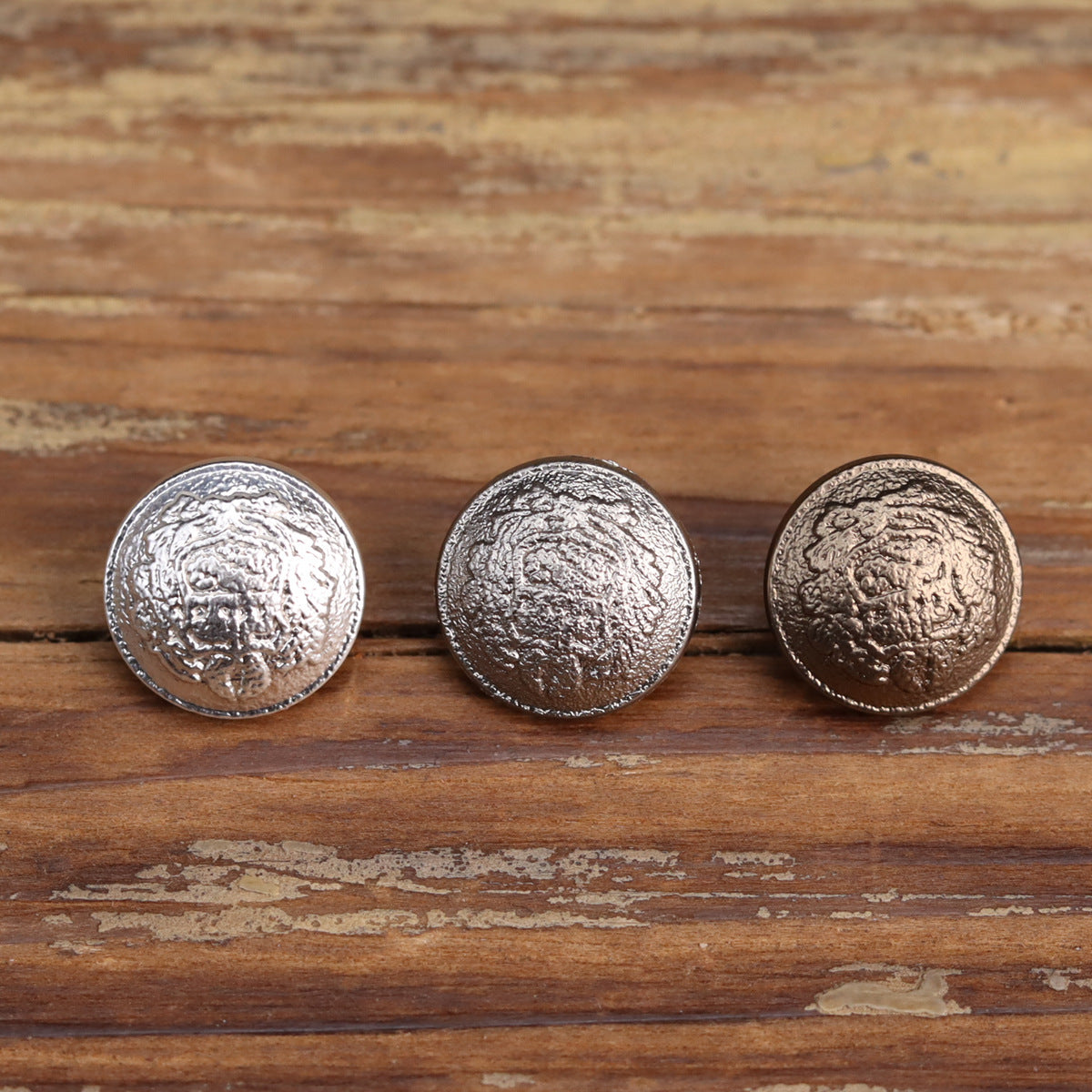 12mm Vintage Matte Silver Tea Gold Metal Buttons 18 Pack