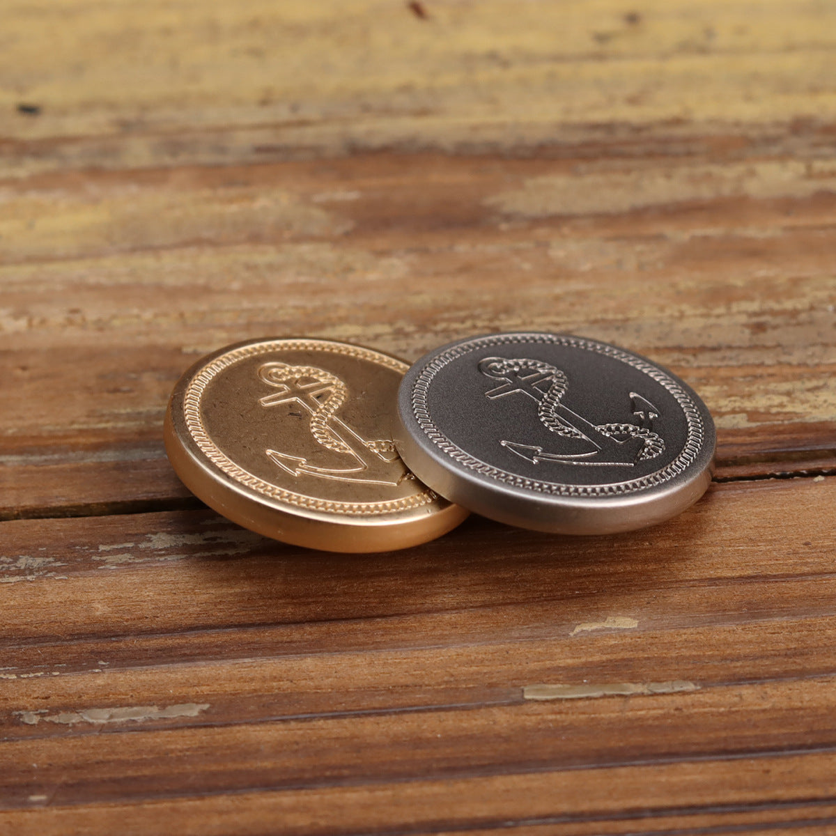 Rose Gold and Shiny Silver Anchor Metal Buttons 12pcs
