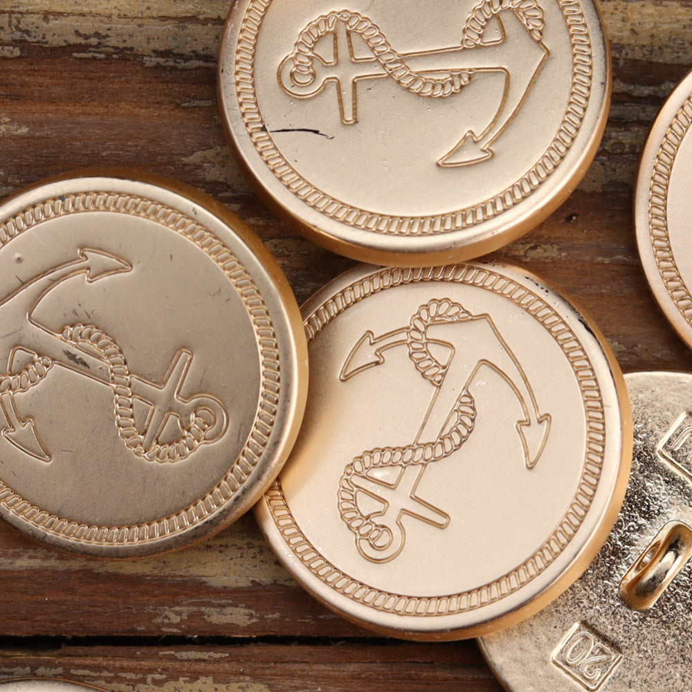 Rose Gold and Shiny Silver Anchor Metal Buttons 12pcs Rose Gold