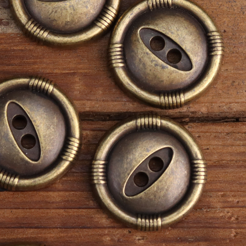 Fish-Eye Antique Bronze Silver Zinc Alloy Metal Buttons 20 Pack Bronze