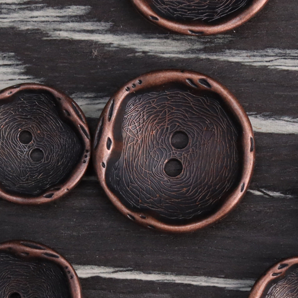 Antique Silver Bronze 2 Hole Metal Buttons for Coats 24 Pack Red Bronze