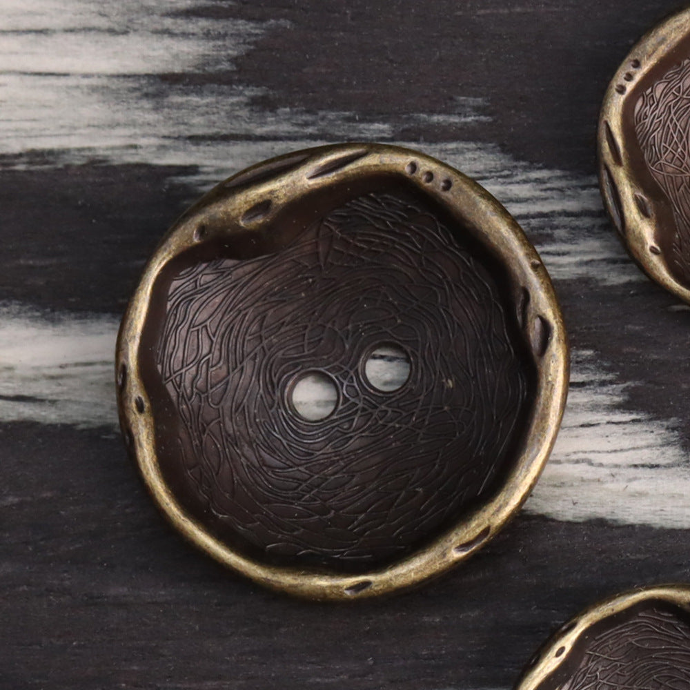 Antique Silver Bronze 2 Hole Metal Buttons for Coats 24 Pack Bronze