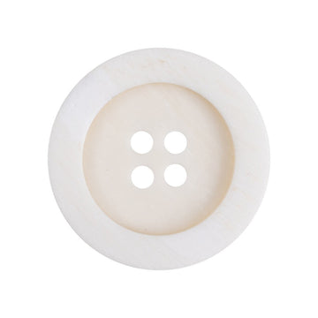 15/20/25mm Off-White Wide-Edged Bovine Bone Buttons 18 Pack