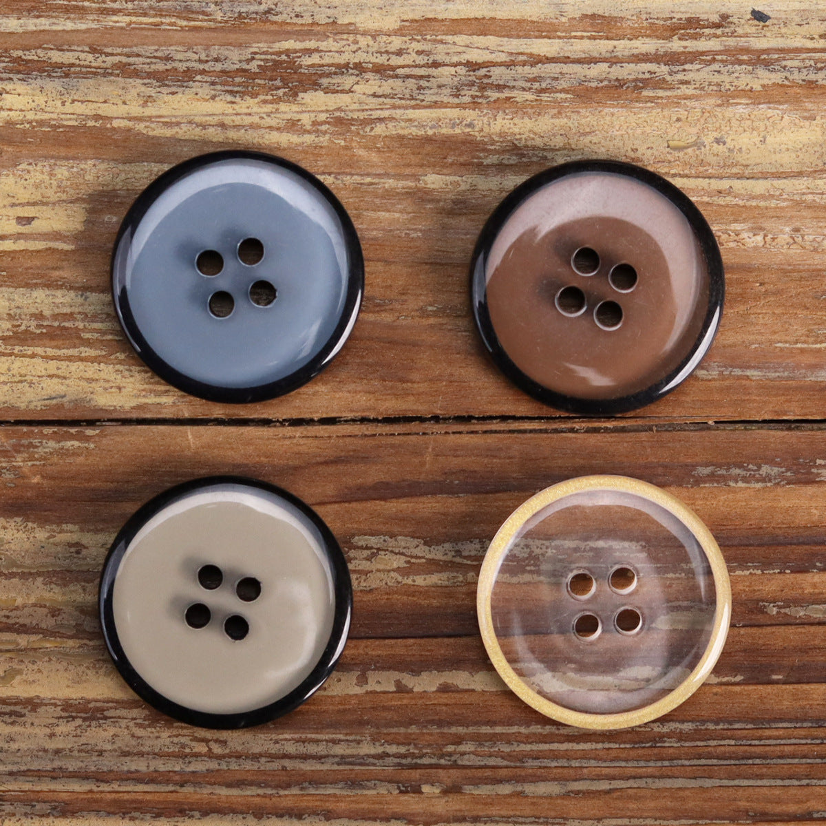 Classic Resin Four-Hole Transparent Buttons for Men's Jackets 48 Pack