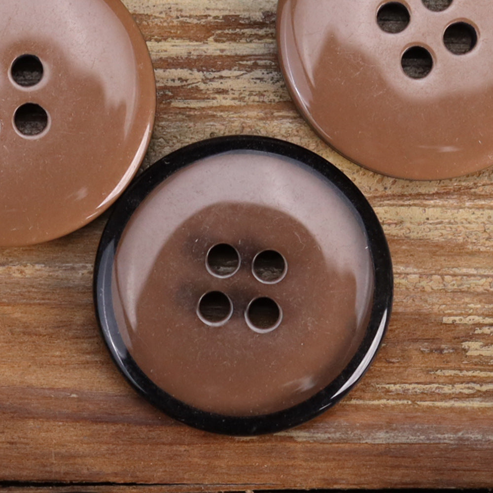 Classic Resin Four-Hole Transparent Buttons for Men's Jackets 48 Pack