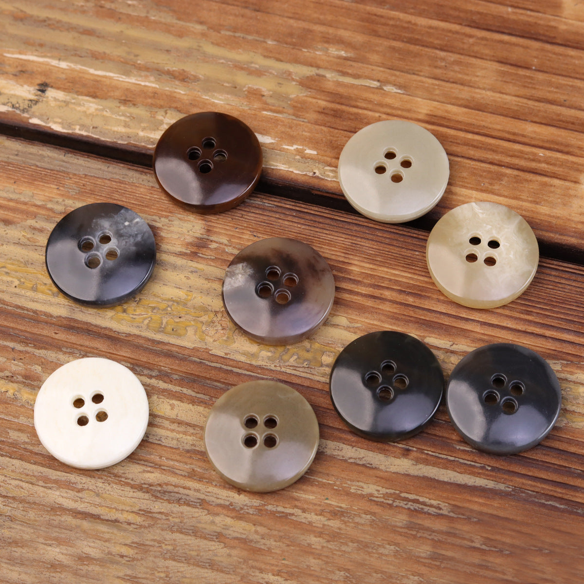 Imitation Horn Texture Urea Buttons for Jackets 30 Pack (5 Sizes)