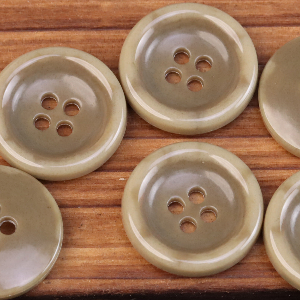 Imitation Horn Texture Urea Buttons for Jackets 30 Pack (5 Sizes) Khaki