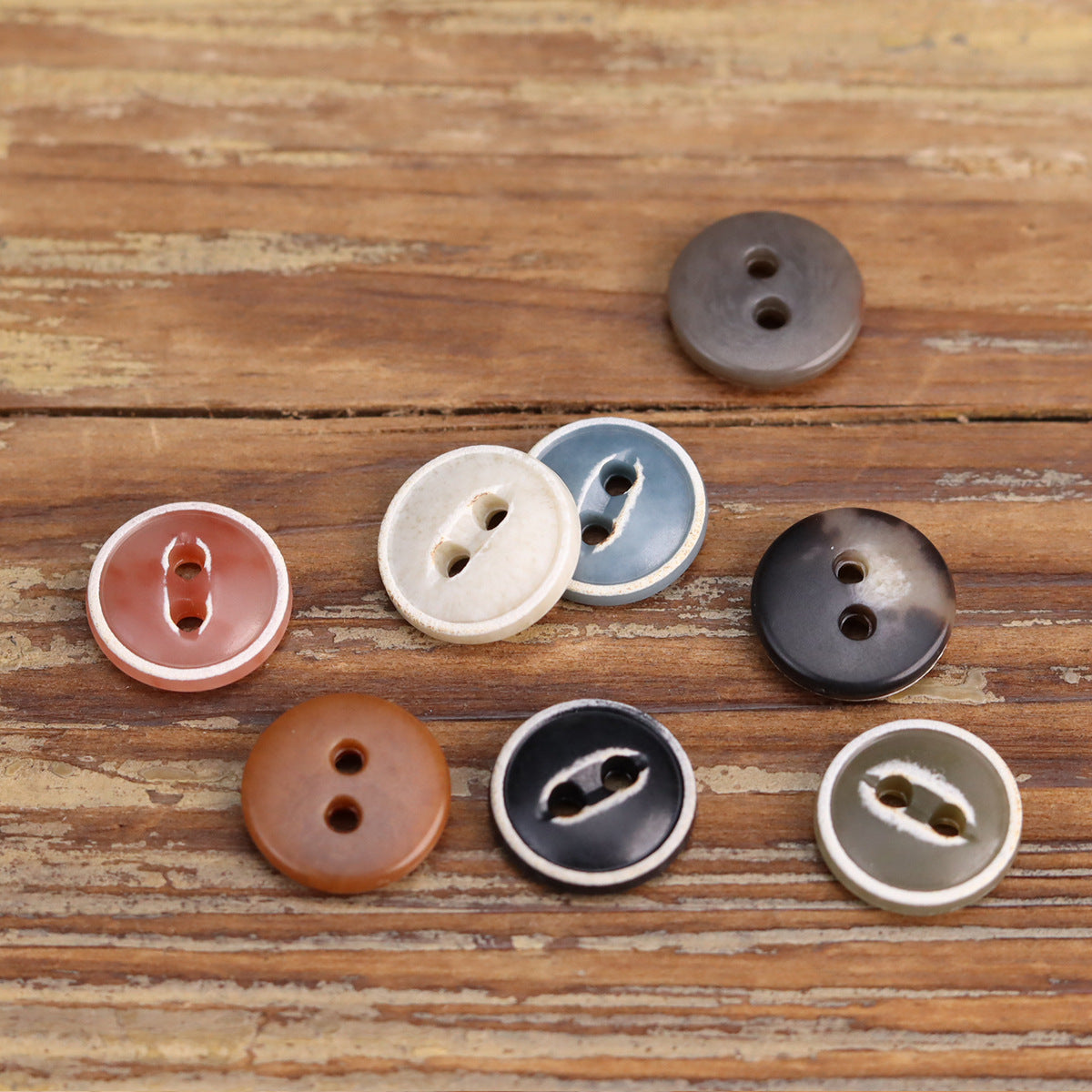 11.5mm Retro Linen Cardigan Burned Urea Buttons 70 Pack