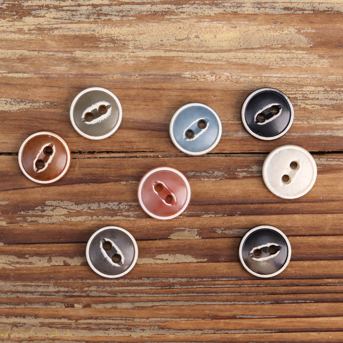11.5mm Retro Linen Cardigan Burned Urea Buttons 70 Pack