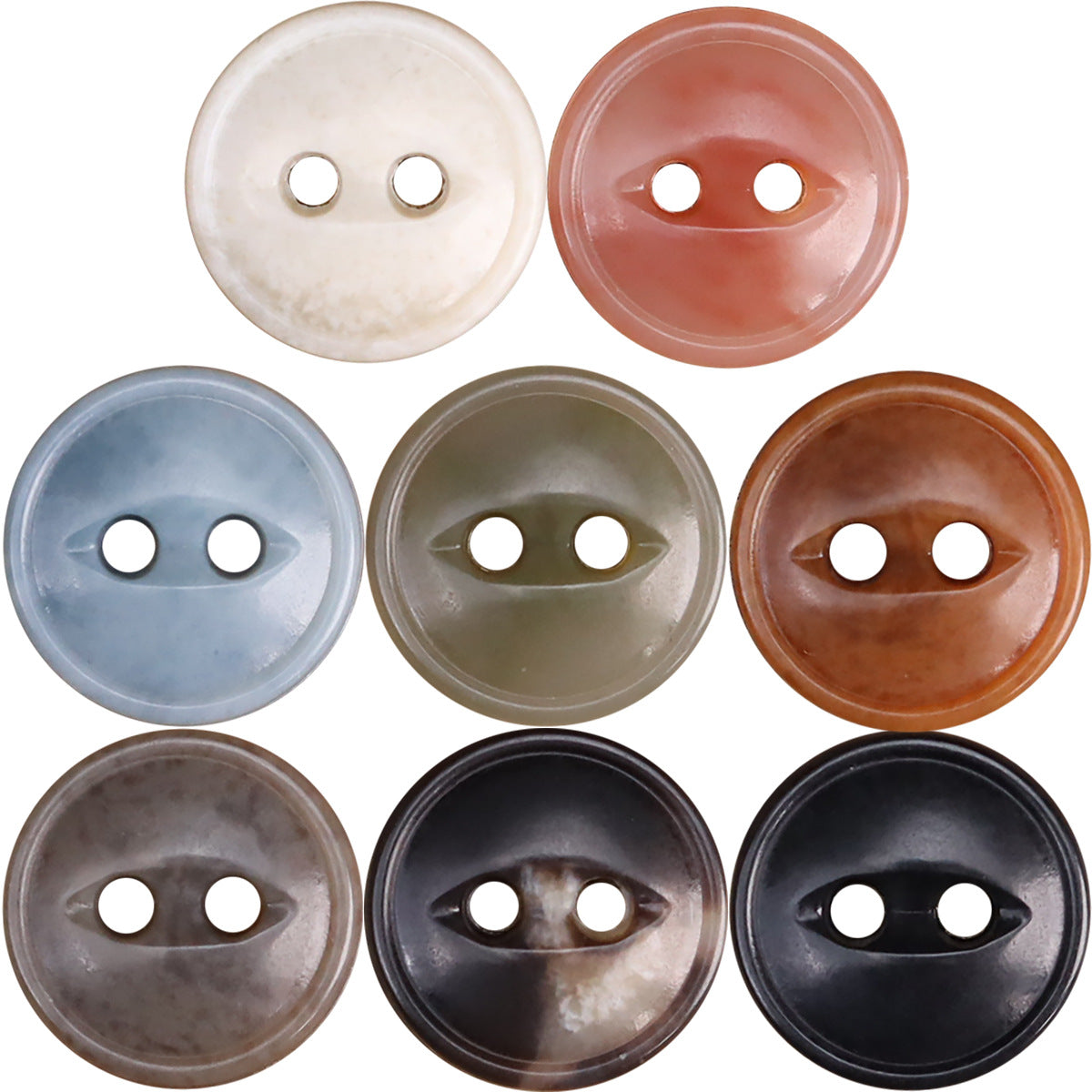 11.5mm Two-Eye Urea Buttons Polo Shirts 48 Pack (8 Colors)