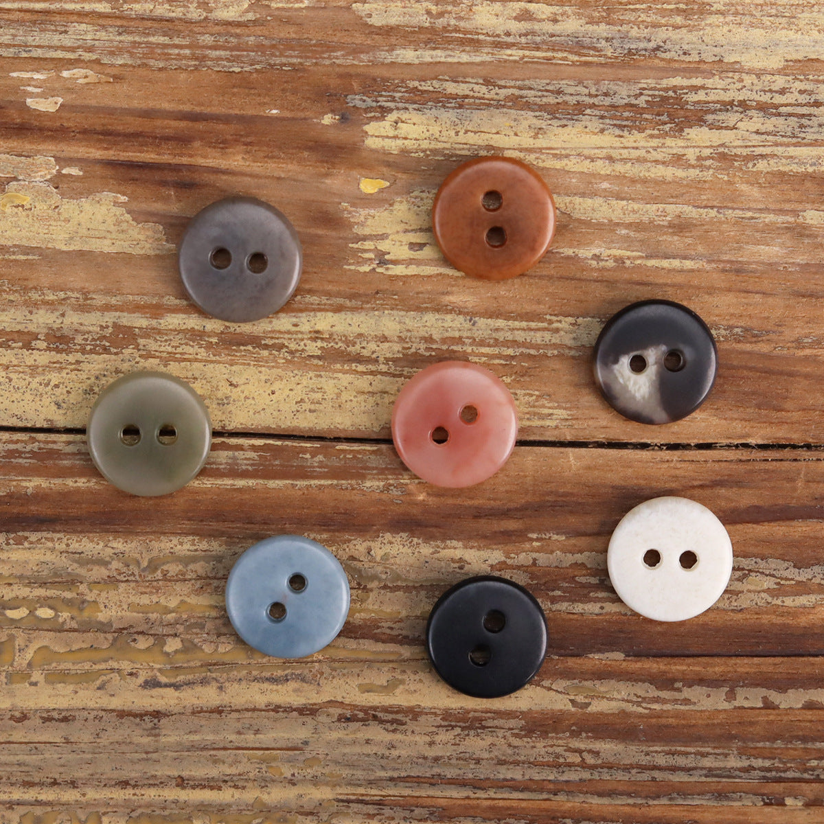 11.5mm Two-Eye Urea Buttons Polo Shirts 48 Pack (8 Colors)