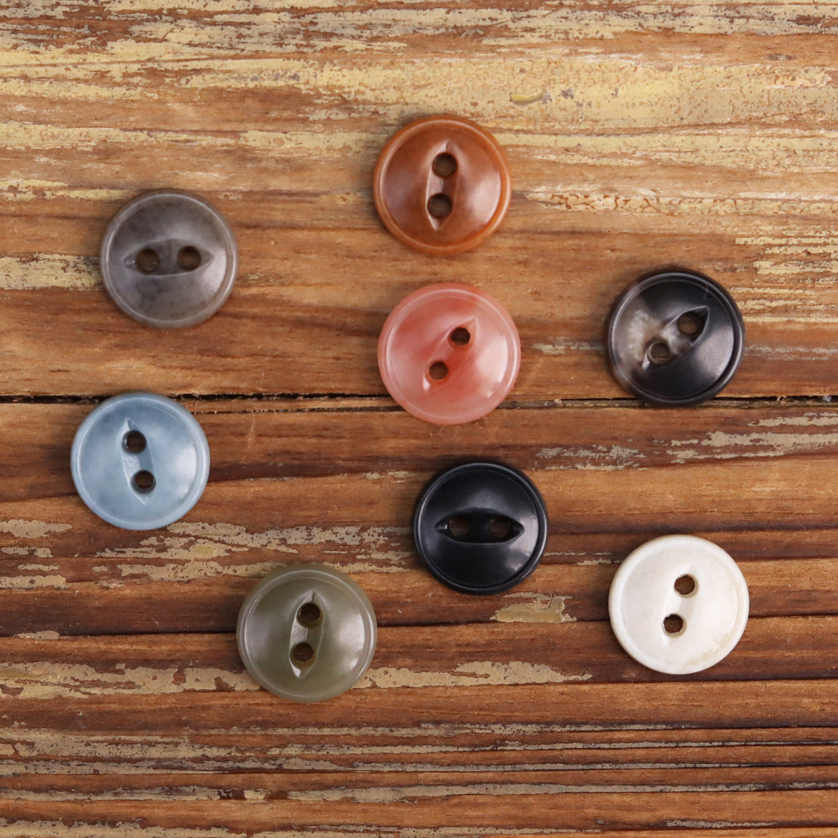 11.5mm Two-Eye Urea Buttons Polo Shirts 48 Pack (8 Colors)