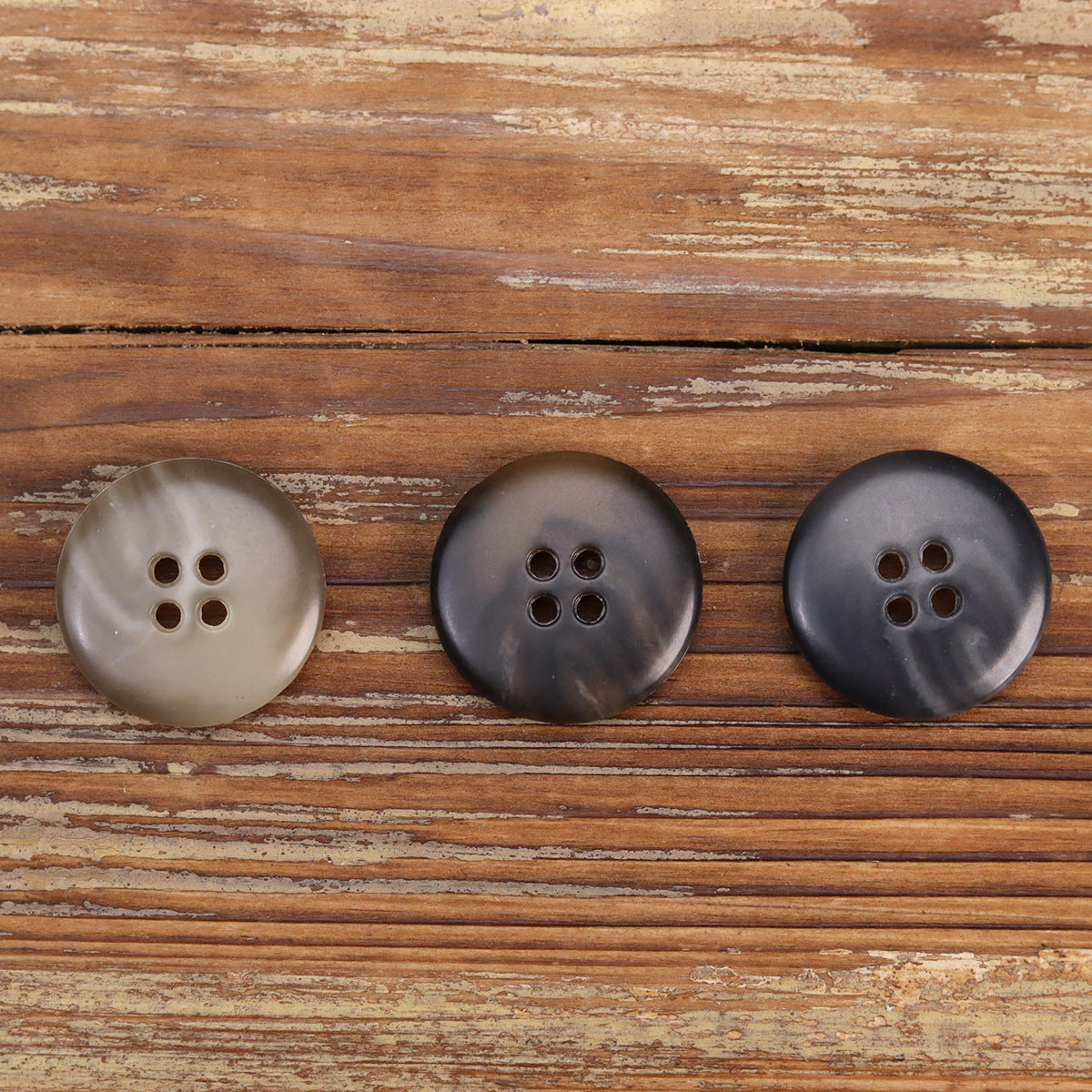 Retro Khaki Black Gray Coffee Urea Buttons for Men's Jackets 30 Pack