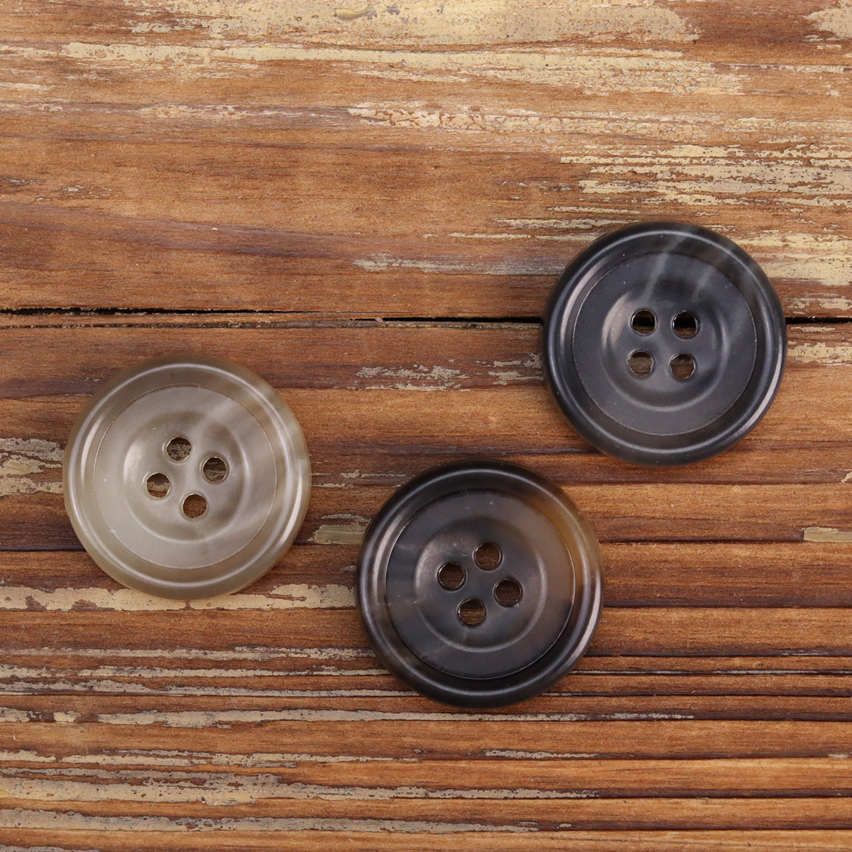Retro Khaki Black Gray Coffee Urea Buttons for Men's Jackets 30 Pack