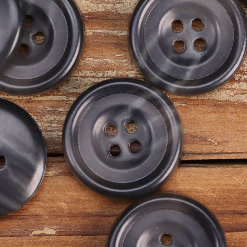 Retro Khaki Black Gray Coffee Urea Buttons for Men's Jackets 30 Pack